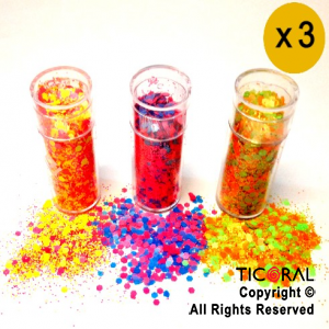 GLITTER EN ESCAMAS MIX MULTICOLOR FLUO 1023-11 X 15 GR x 3